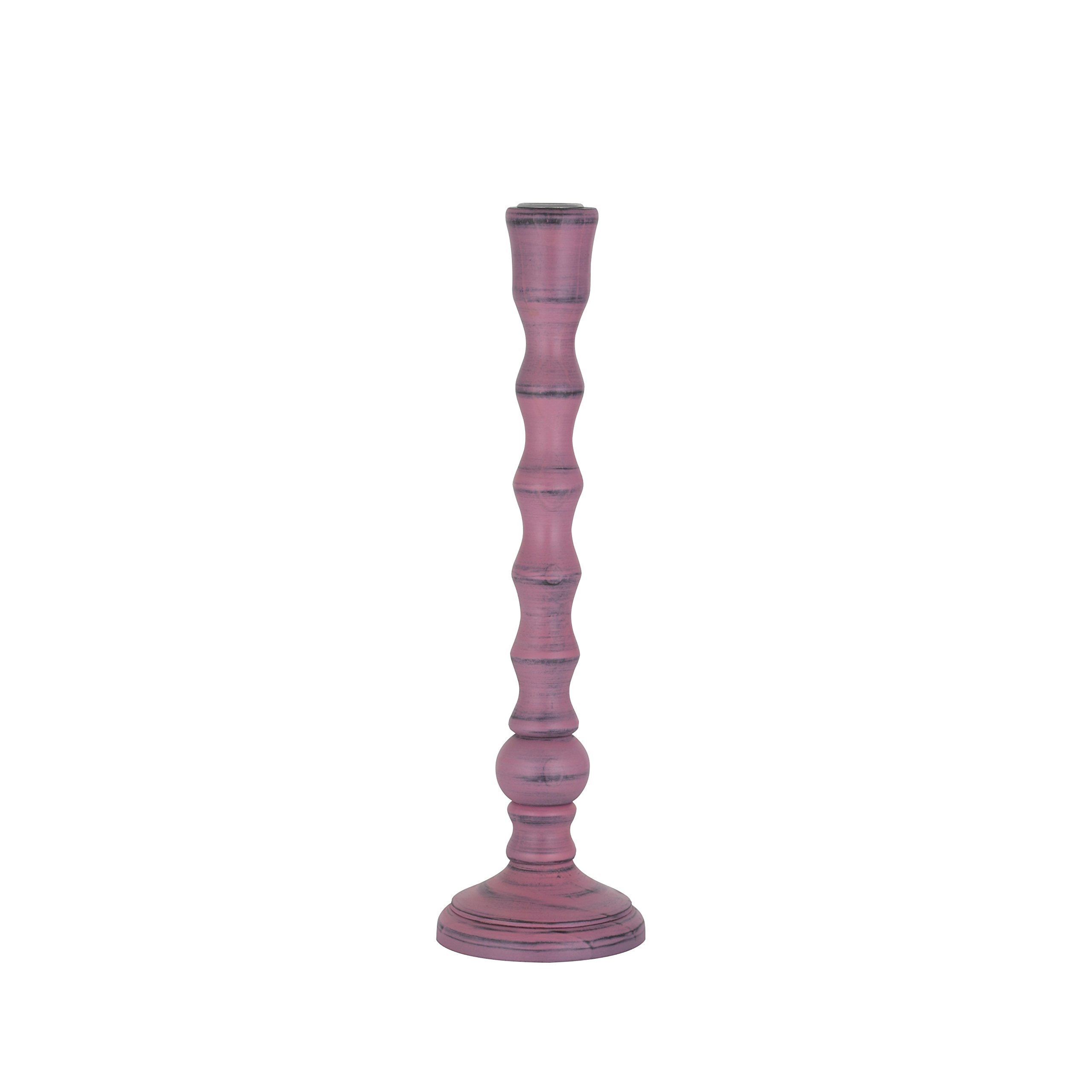 greemotion 124225 Wooden Candle Holder, Diameter Approx. 9.5 cm, 9 x 9 x 30.5 cm Pink