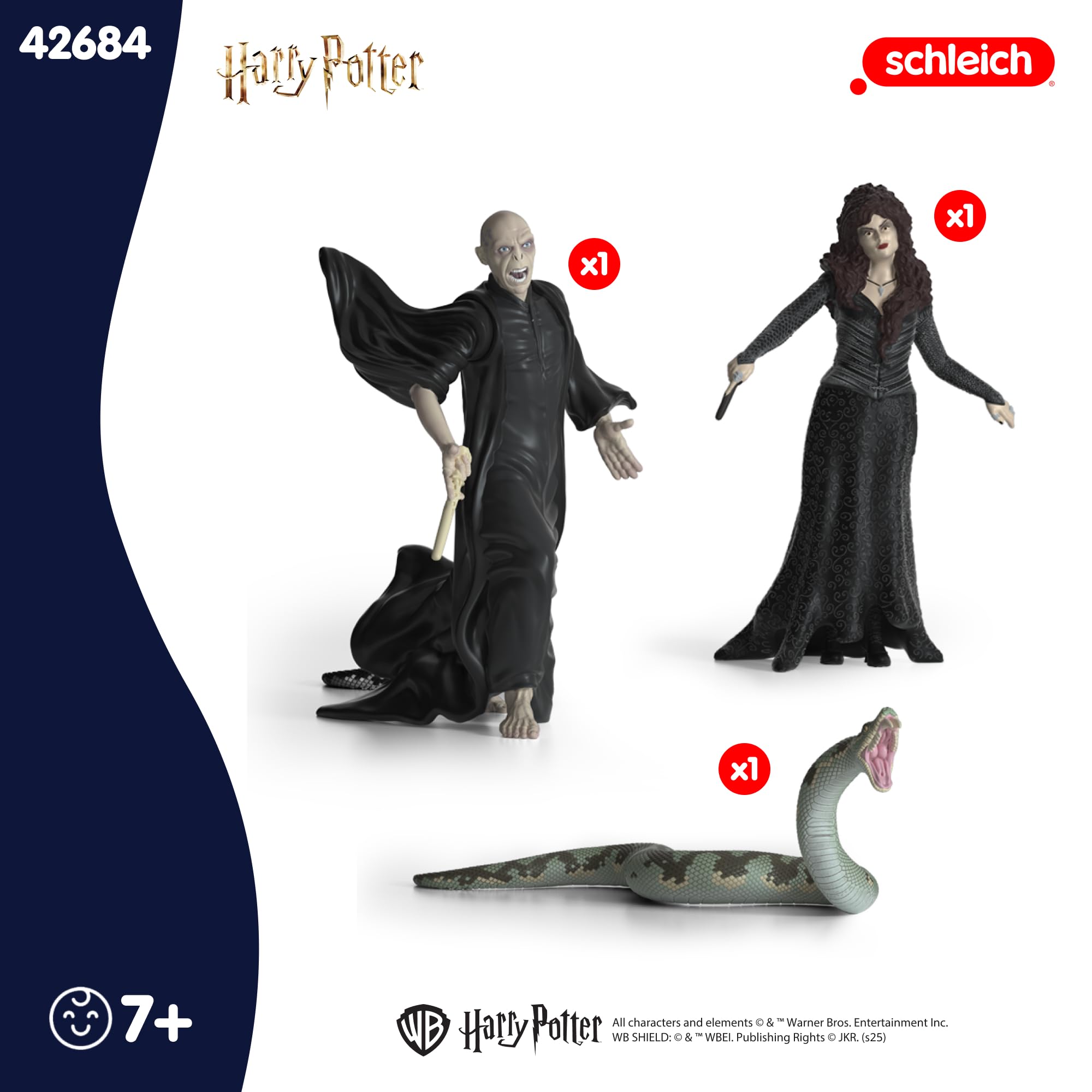 SCHLEICH Harry Potter | Lord Voldemort, Nagini & Bellatrix Lestrange 42684 | 2 bewegliche Figuren & Tierfigur | Sammelfiguren & Geschenk für Kids & Sammler | Spielfiguren ab 6 Jahren | 3-teiliges Set 6