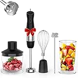 Immersion Blender, HOPVISION 1000W 12-Speed Hand Blender, 5-in-1 Hand Blender Set with Turbo Mode, Includes Stainless Steel S