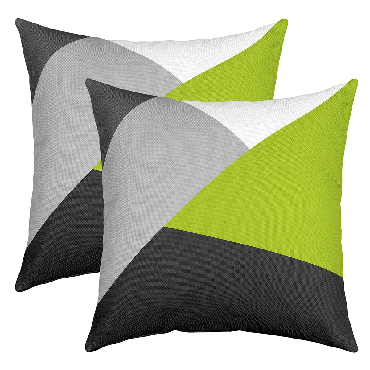Loussiesd Set of 2 Strip Lines Throw Pillow Covers Geometric Grey Green Black Cushion Case for Home Living Room Decor Reversible Abstract Art Decorative Throw Cushion Case 20x20 Inch
