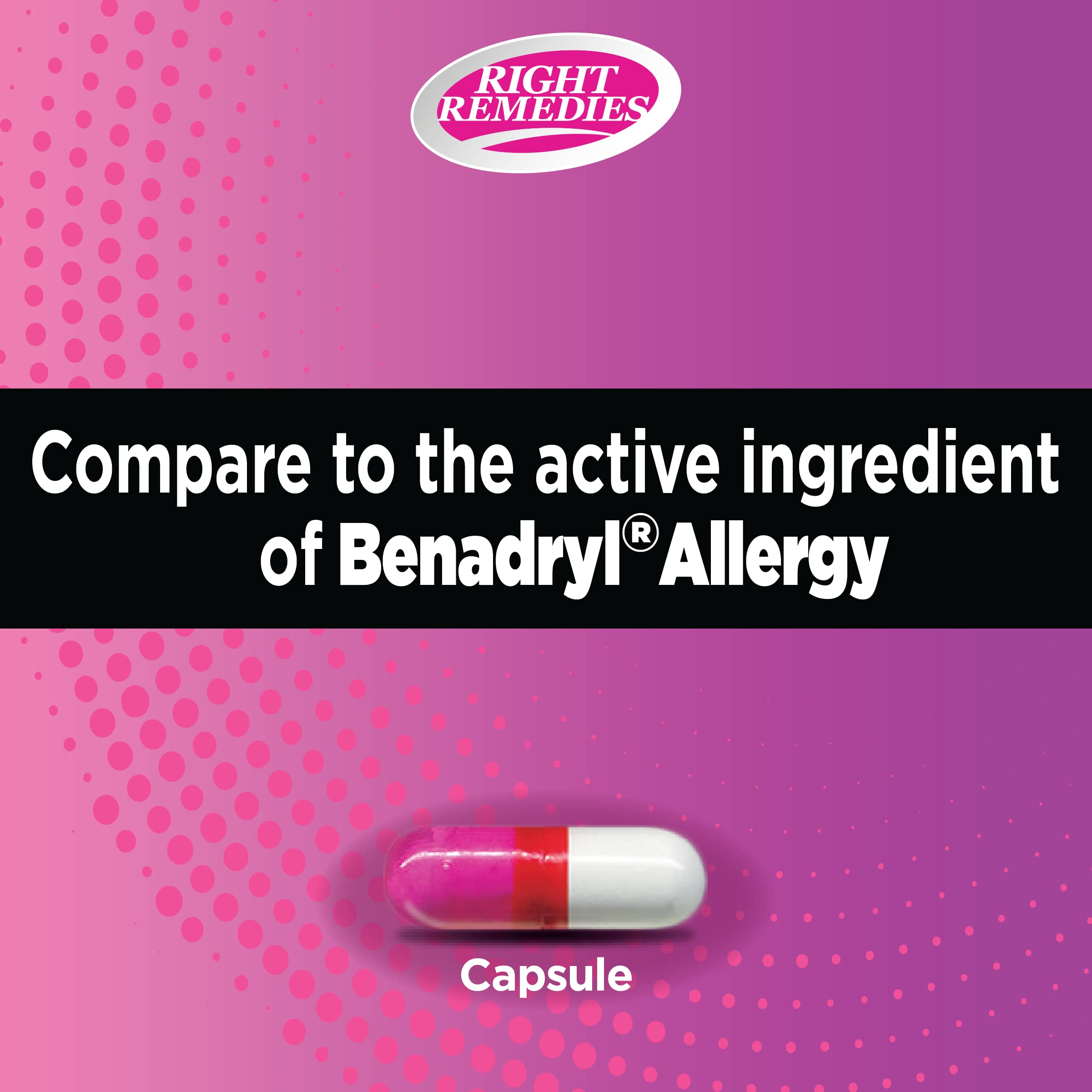 Allergy Relief, Antihistamine, Diphenhydramine HCL 25mg, Generic Benadryl Capsules, Relieves Seasonal Indoor or Outdoor Allergies, Runny Nose, Sneezing Allergy Relief (1000 Capsules)