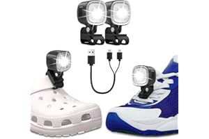 Tiuredx Croc Lights for Shoes 2Pcs Rechargeable Croc Headlights 4 Light Modes Running Shoe Lights Croc Charms for Dog Walking Hiking Hunting Camping Accessories