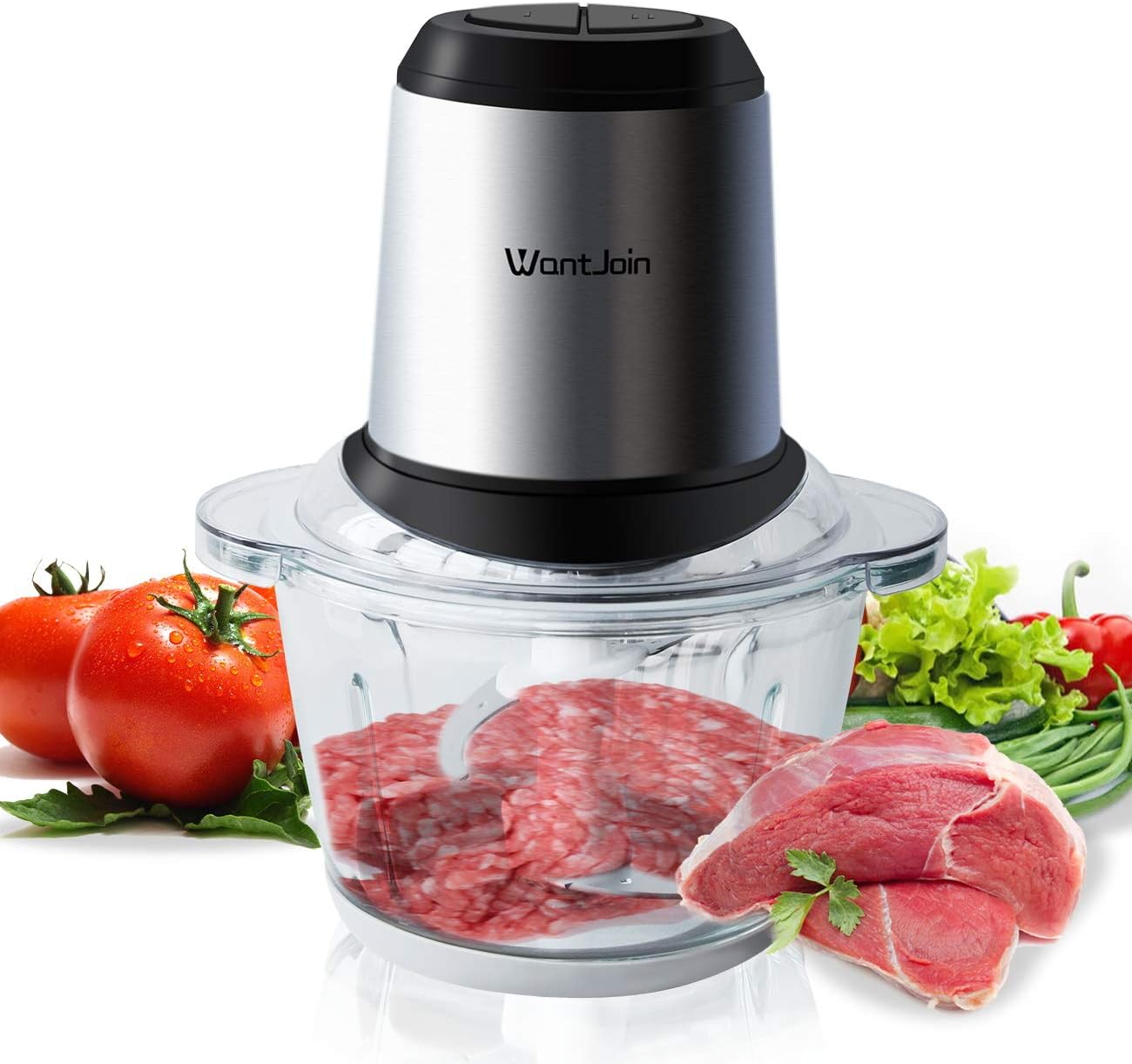 WantJoin Electric Food Processor Meat Grinder and Food Chopper with 4