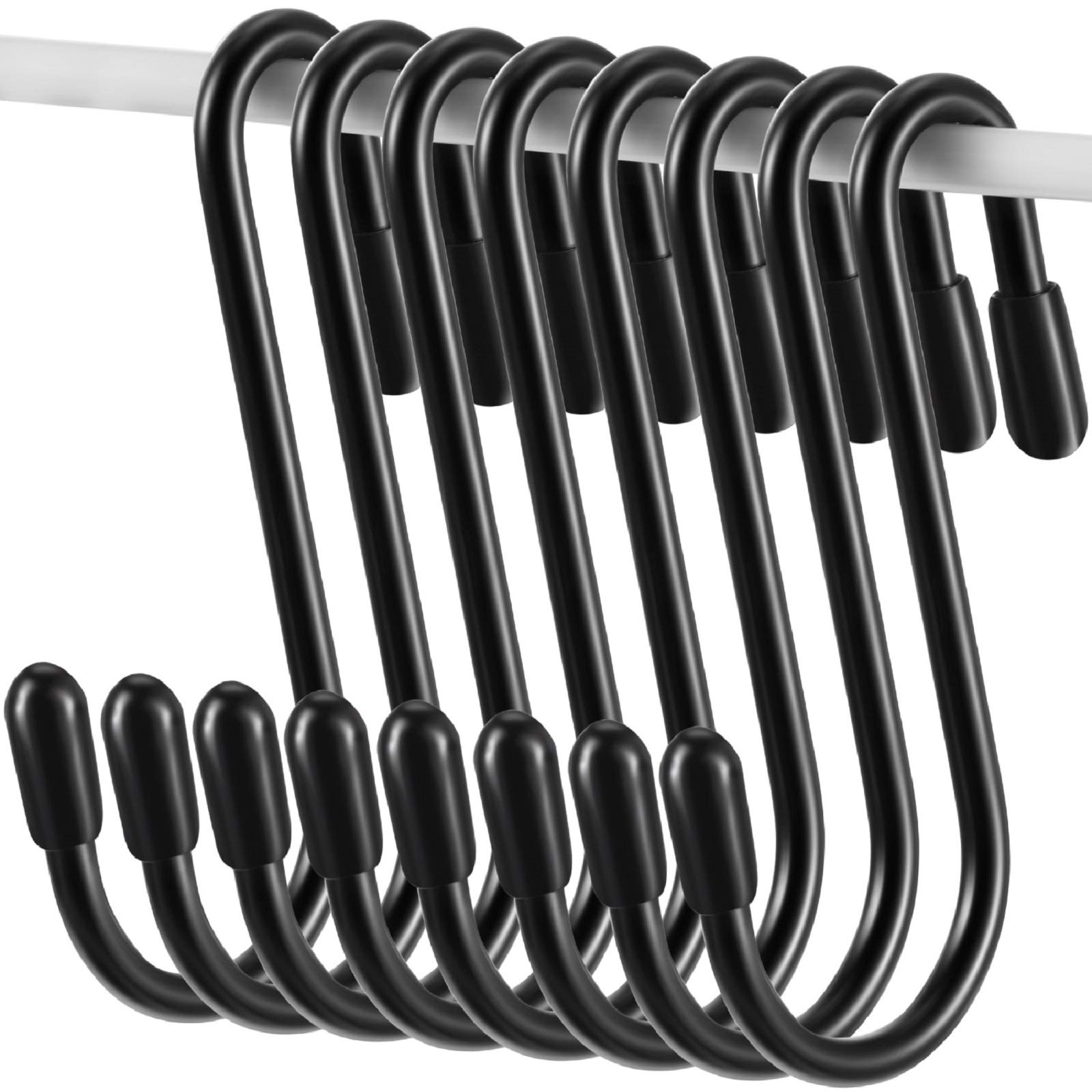 Hotop 36 Pieces Hanging S-Hooks 2.4 Inch Heavy Duty S Shaped Hook Rack Metal Non-Slip Hangers for Christmas Socks Kitchen Pots Utensils Cabinet Bathroom Bedroom Pan