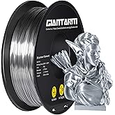 GIANTARM Silk Metallic Silver PLA 3D Printer Filament 1kg Spool, 1.75mm Dimensional Accuracy +/-0.03mm, 1080 Feet per Roll, V