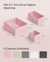 SONGMICS Drawer Organisers Set of 6 Foldable Fabric Storage Boxes Pink RDZ06PK view 4