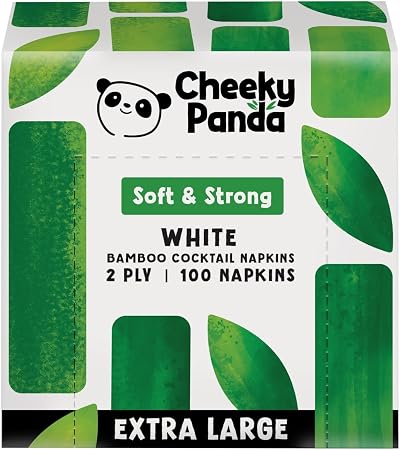 The Cheeky Panda Bamboo Large Paper Napkins Pack of 100 40x40cm 2 Ply