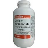 Sodium Bicarbonate Tablets USP 650 mg (10 Grains) for Relief of Acid Indigestion, Heartburn, Sour Stomach &amp; Upset Stomach 1000 Tablets per Bottle by CitraGen Pharmaceuticals Inc