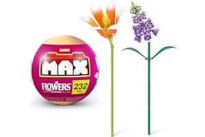 MAX BUILD MORE MAX Premium Flowers Building Bricks Collection (up to 243 Pieces, 2 Flowers per Capsule, 10 to Collect). (Lily and SnagDragon, 1 Capsule)