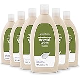 Amazon Basics Daily Moisturizing Oatmeal Body Lotion, Fragrance Free, Non-Comedogenic, Soothing Skin Protectant Moisturizer, 18 Fl Oz (Pack of 6) (Previously Solimo)