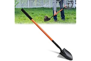 TWINKLETOOL Small Shovel for Digging with Metal Handle, 43.7 Inch Heavy Duty Garden Shovel, Trench Shovels Ideal for Digging Gardening Trenching Planting Camping Transferring Scooping, Orange