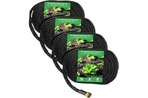 Mixc 2025-Thickened Flat Soaker Hose 200Ft with Copper Joint,Aluminum Seal,1mm Thickened Hose,360°Swival Handle and Inlet,Hole Pressure Relief Gasket,Drip Kit for Vegetable Garden,Lawn,Flower Bed