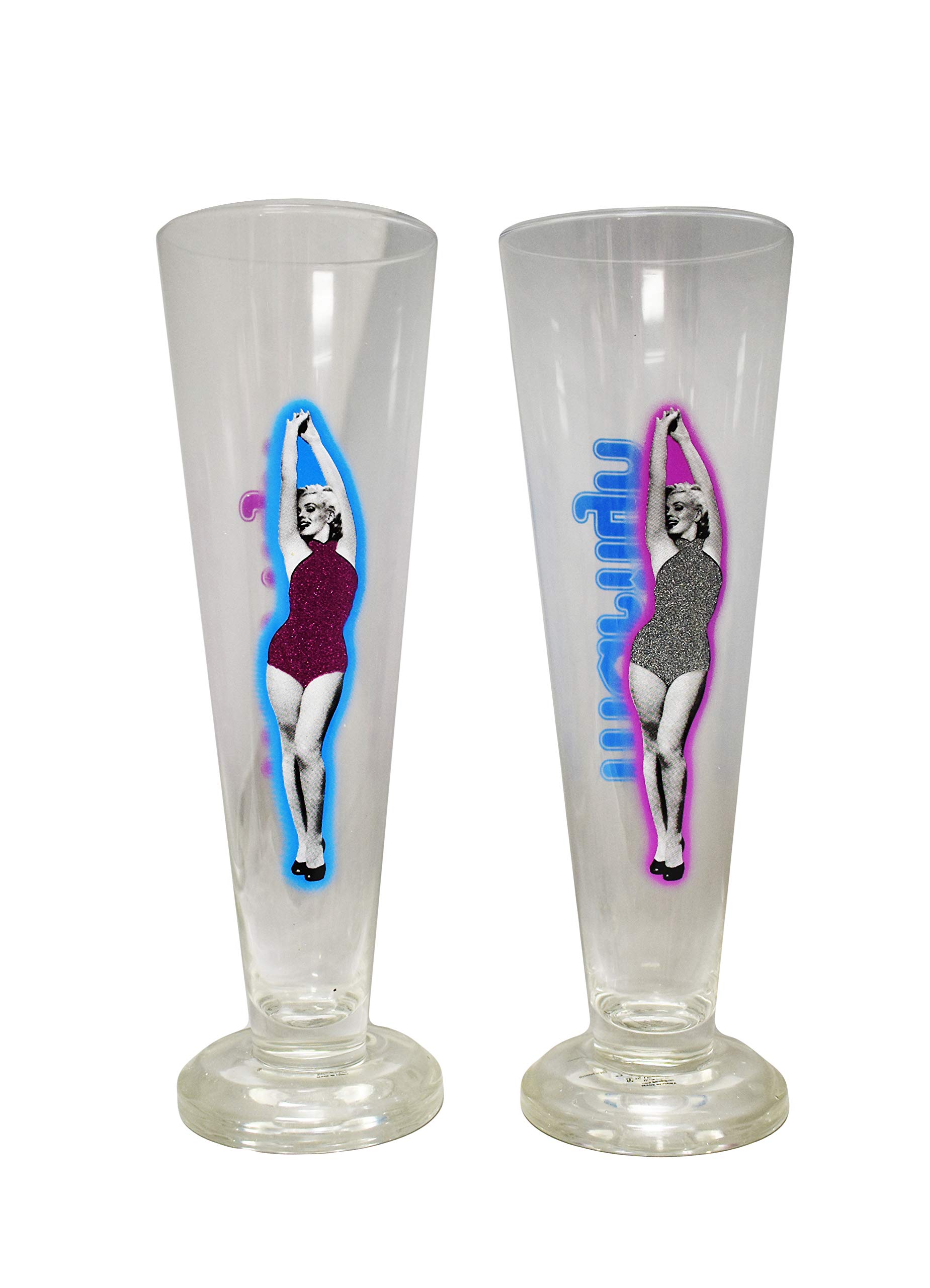 Norma Jeane as Marilyn Pilsner Glasses Set Of 2