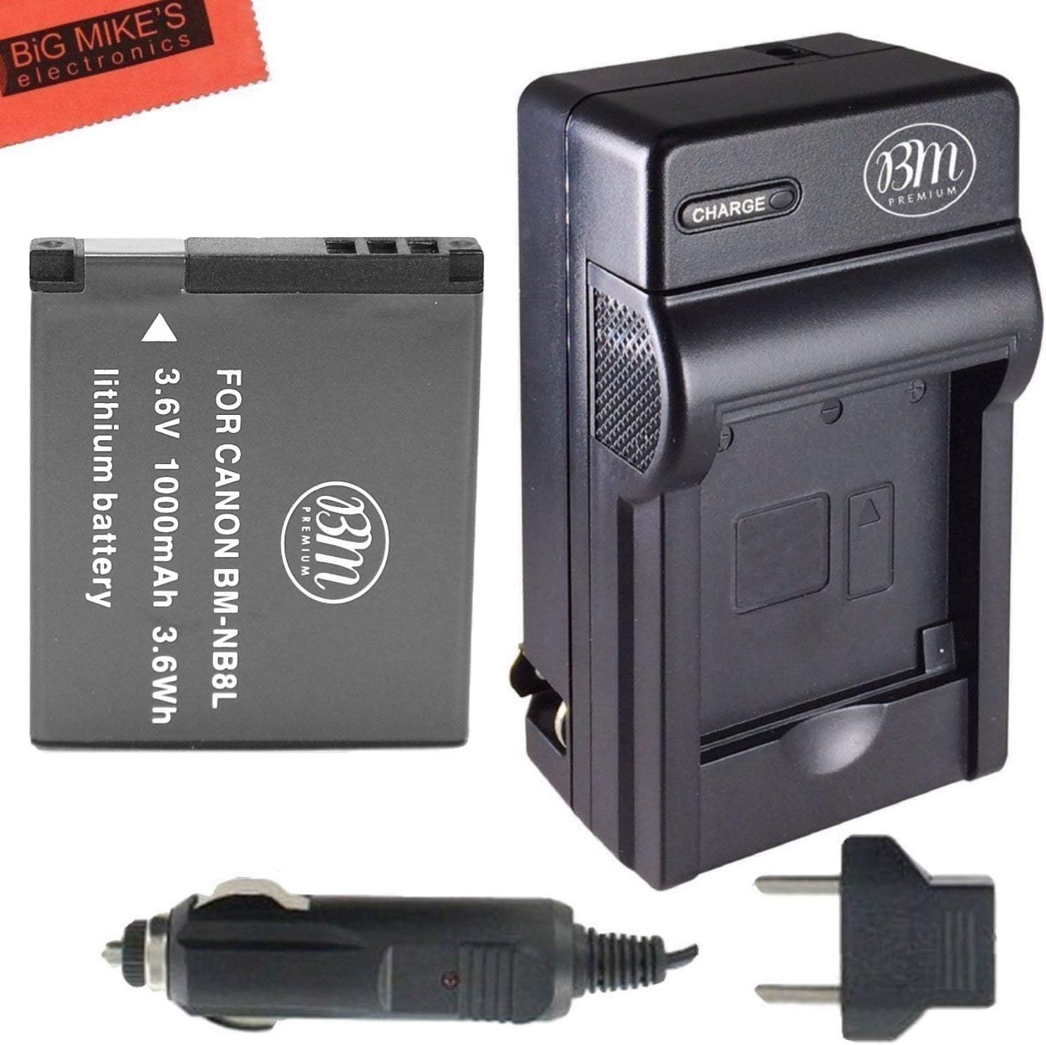 BM Premium NB8L Battery & Charger Kit for Canon PowerShot A2200 is, A3000 is