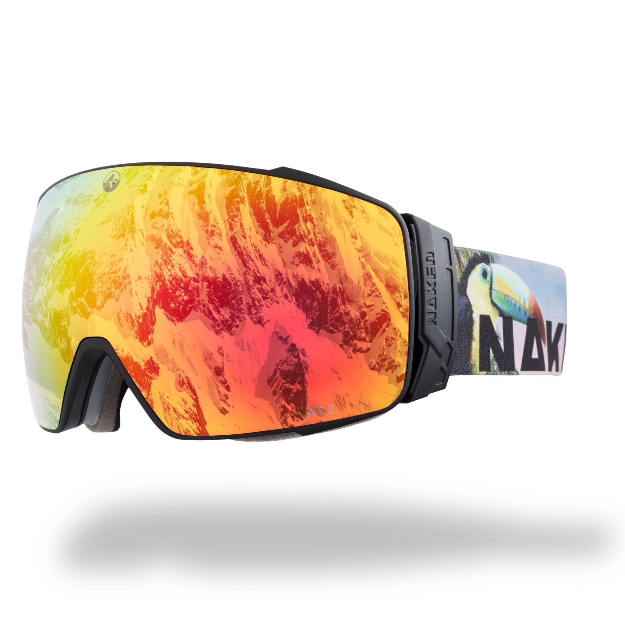 NAKED Optics Ski Goggles Men Women, Snowboard Goggles, Interchangeable Lenses (STORM Toucan)