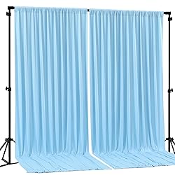Blue Backdrop Curtains 2 Panels - Wrinkle-Free