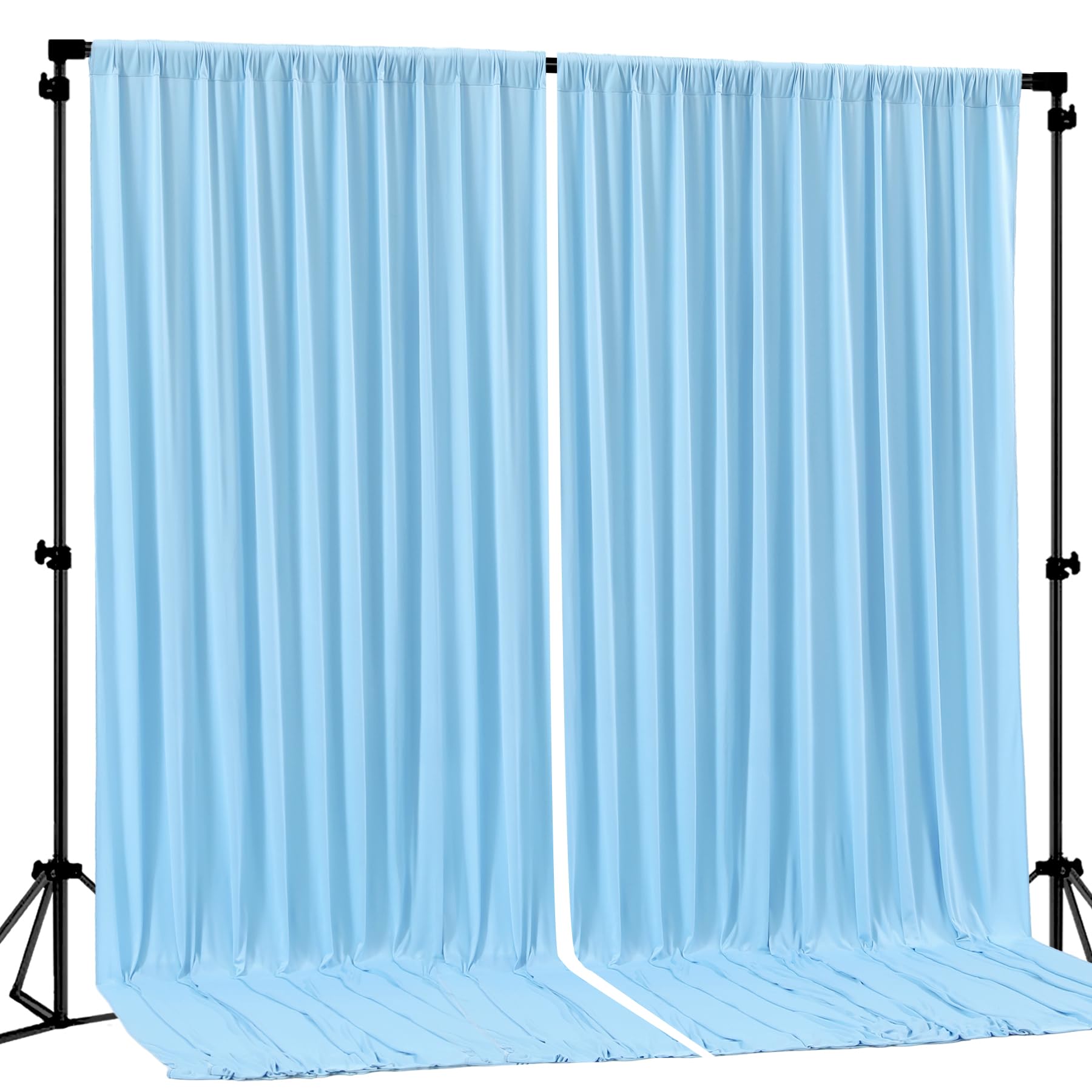 Blue Backdrop Curtains 2 Panels - Wrinkle-Free