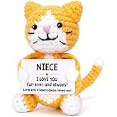 Zalohia Funny Cat Niece Gifts from Auntie Aunt Uncle, Valentines Day Birthday Gifts for Niece Adult, Small Presents Mini Stocking Stuffers Cute Stuff Cool Things, Fun Ornament Decor I Love You Kitten