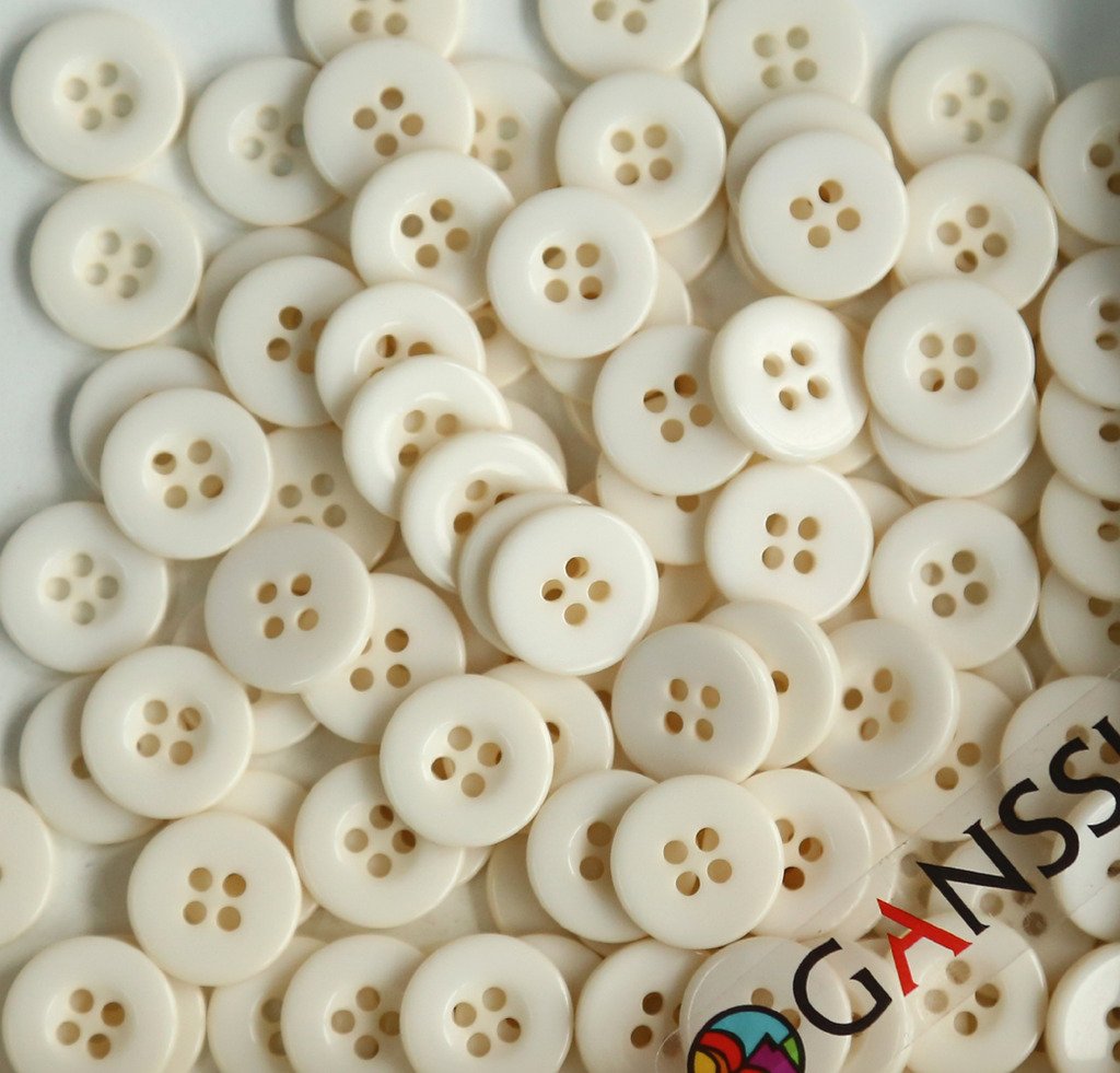 Photo 1 of GANSSIA 5/8 Inch (15mm) 4 Holes Sewing Buttons Beige Color Buttons Crafts Gift Sewing Clothing Pack of 200 PCS