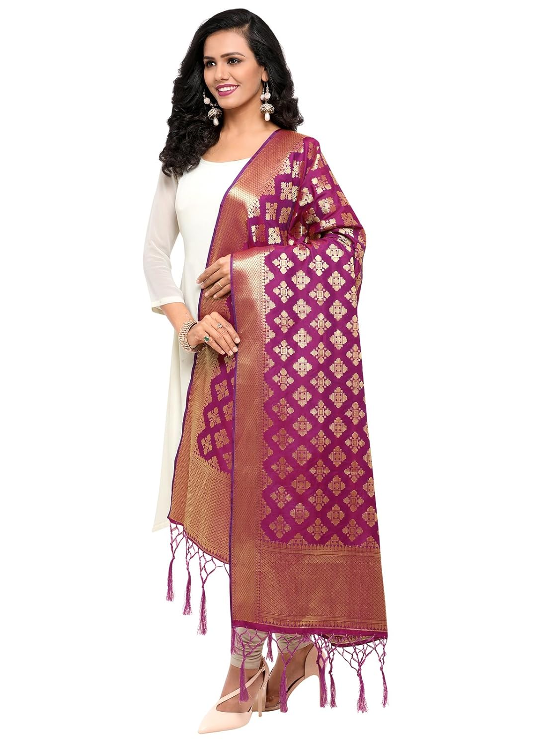 kanchnar women's silk banarasi dupatta