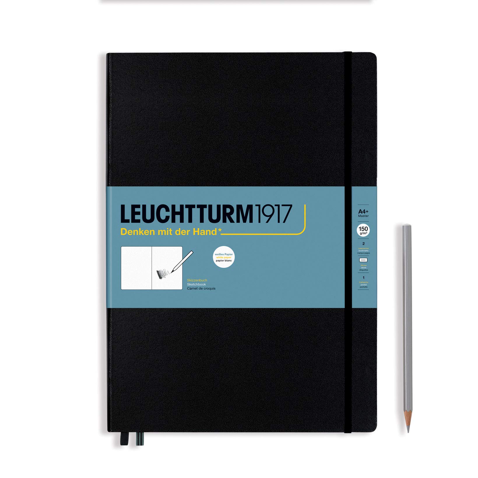 LEUCHTTURM1917 362354 Sketchbook Master (A4+), Hardcover, 112 Pages (150 g/sqm), Plain, Black — image 1