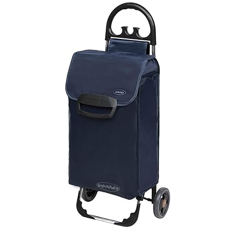Einkaufstrolley ETY Einkaufswagen Trolley in blau - klappbare & leichte Shopping Einkaufshilfe mit leisen Rädern & Kühlfach