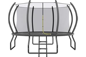YUMPIE 8FT 10FT 12FT 14FT 15FT 16FT Outdoor Trampoline with Enclosure Net and Ladder, Recreational Trampolines for Kids and A