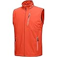 33,000ft Men's Windproof Lightweight Golf Vest Outerwear with Pockets, Softshell Sleeveless Jacket for Running Hiking Sports