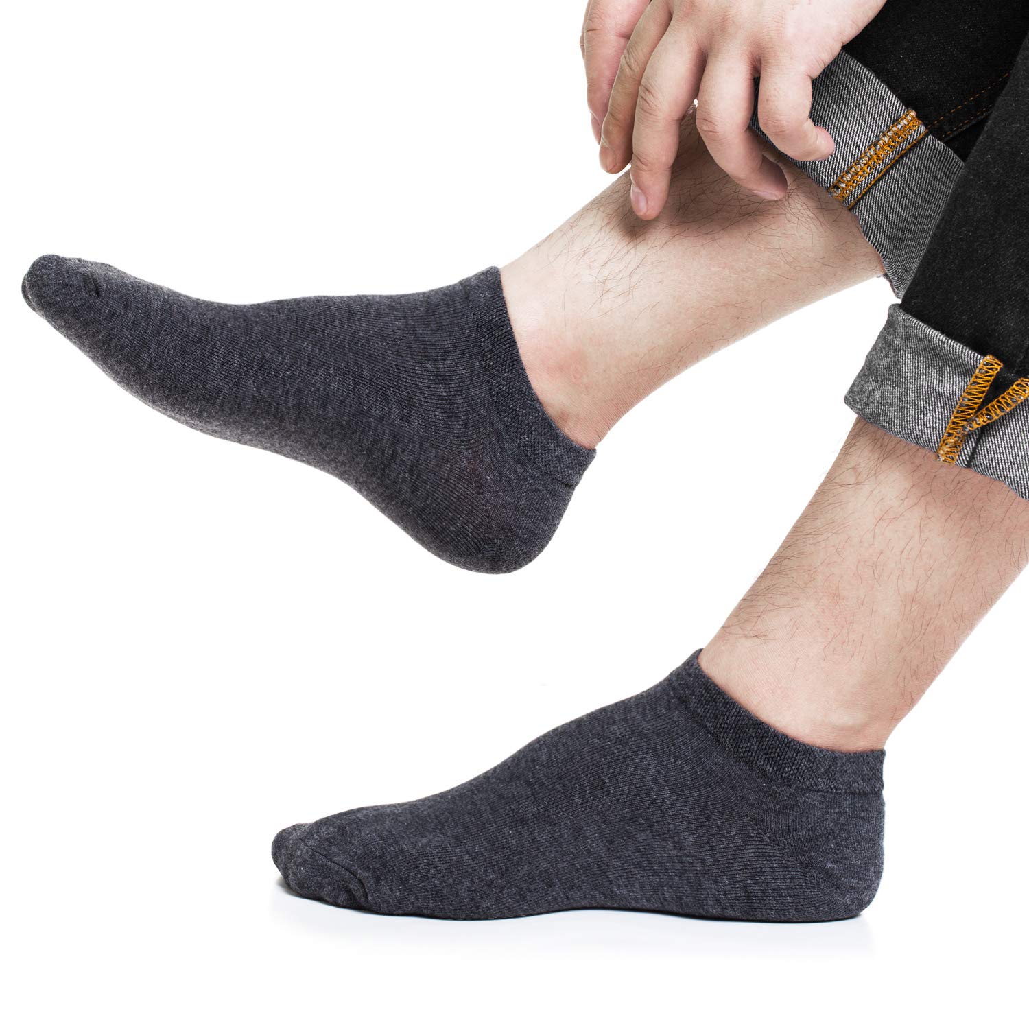 Mens Socks No Show Low Cut Invisible 8 Pack Men Non Slip Cotton Boat Liner Sneaker