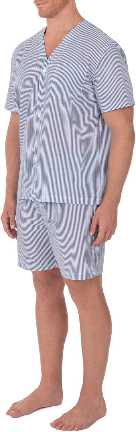 Geoffrey Beene Men's Broadcloth Short Sleeve Knee-Length Pajama Set at  Men’s Clothing store