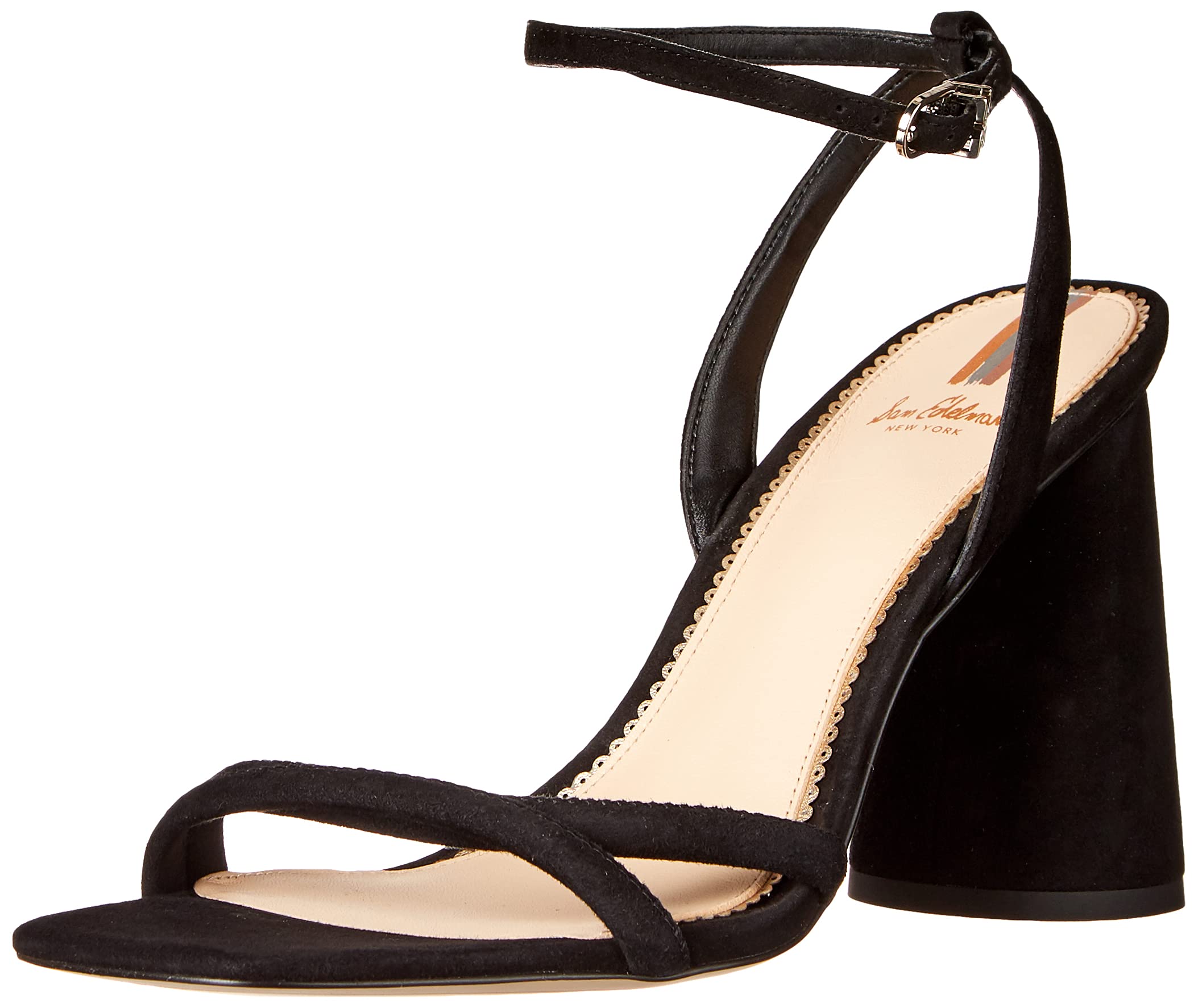 Sam Edelman Women’s Kia Heeled Sandal, Black Suede, 9