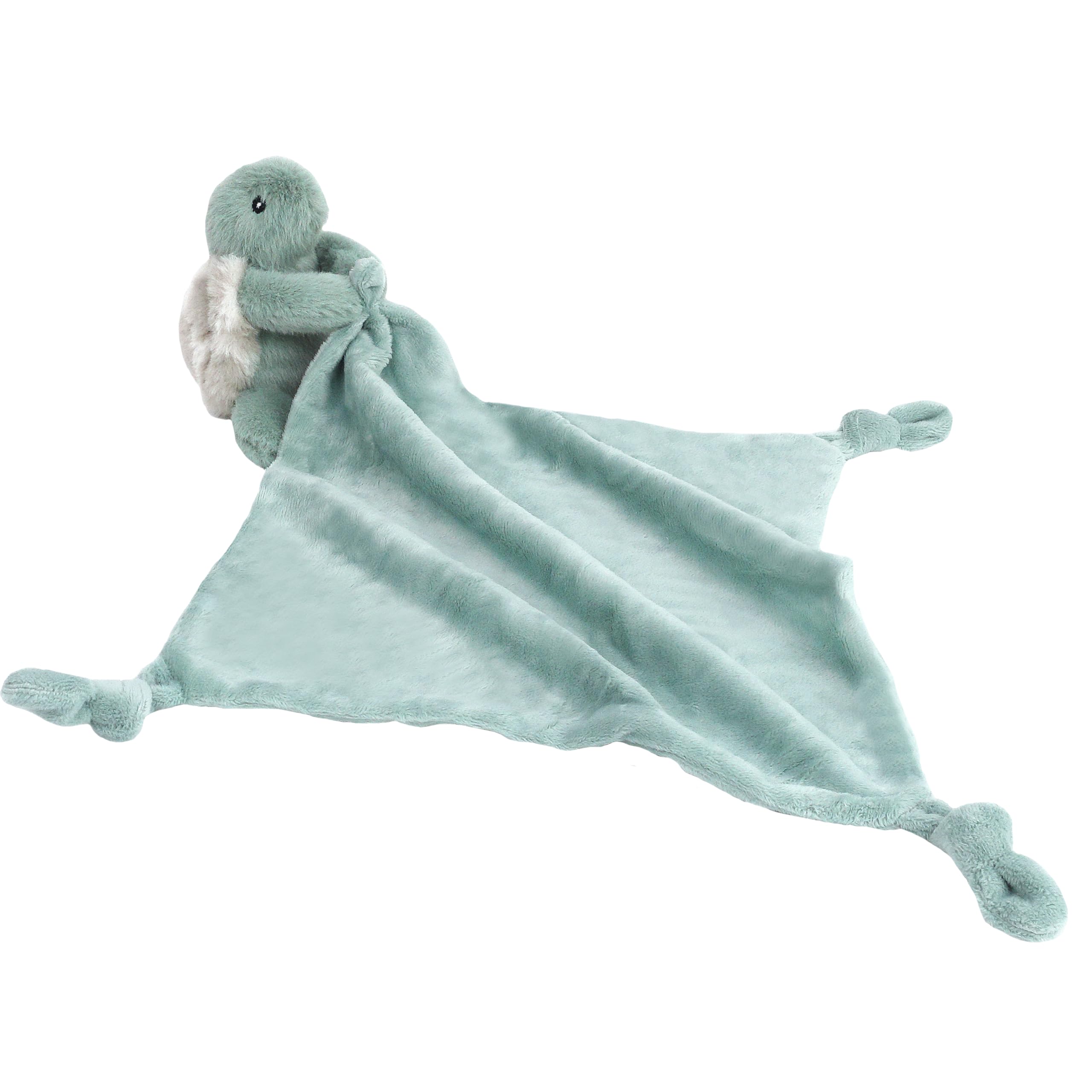 MON AMI Taylor the Turtle Knotted Security Blanket 13.5"/34cms | Soft Comforter with Plush Toy Attached | Snuggly Baby Blanket for Newborn, Infant & Toddler
