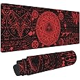Vintage Mystic Goth Witchy Mouse Pad Extended Large Gaming Mouse Pad XL Oversized Desk Pad Stitched Edges 31.5 X 11.8 Inch