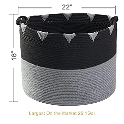 TerriTrophy XXXXLarge Cotton Rope Blanket Basket