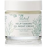 Sea-El Kelp Tamanu Oil Night Cream Hydrating Face Moisturizer Reparative Skin Softening Skincare - Nighttime Anti Aging Facial Lotion for Women & Men - 1 Oz