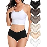 GNEPH Women's Seamless No-Show Bikini Underwear Comfortable Stretch Invisible Hipster Panties for Everyday Wear 6PACK