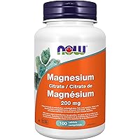 NOW Supplements, Magnesium Citrate 200 mg, Enzyme Function*, Nervous System Support*, 100 Tablets