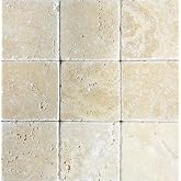 Squarefeet Depot 4x4 Tumbled Travertine Tile, Antiqued