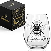 Innfueunun Employee Appreciation Bee Gifts for Women, Bee Wine Glass Gifts for Coworker Friends Mom Bees Lover Best Friend Sister Girlfriend, Birthday Mother's Day Gift for Mom 15OZ