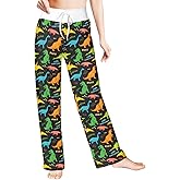 DROEYROEST Womens Comfy Pajama Pants Wide Leg Drawstring Palazzo Lounge Pants Casual Pjs Sleepwear