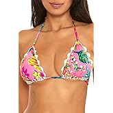 ISABELLA ROSE Women's Tropicana Reversible Triangle Bikini Top, Adjustable, Tie Back, Swimwear Separates