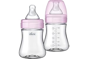 Chicco Duo Hybrid Baby Bottle with Invinci Glass Inside and Plastic Exterior, Dishwasher Safe, Bottle Warmer and Electric Ste