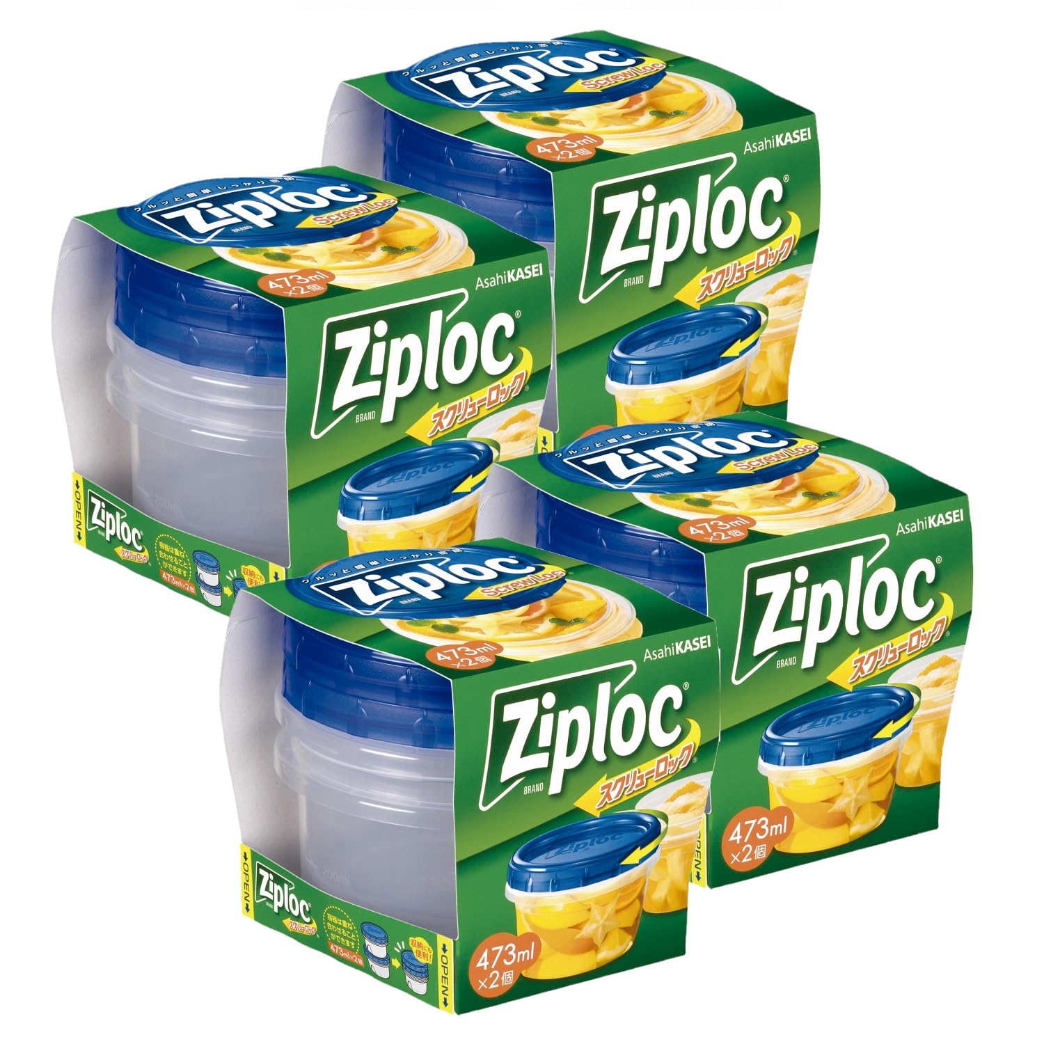 Ziploc 【まとめ買い】ジップロック スクリューロック 473ml (2個入)×4個商品画像