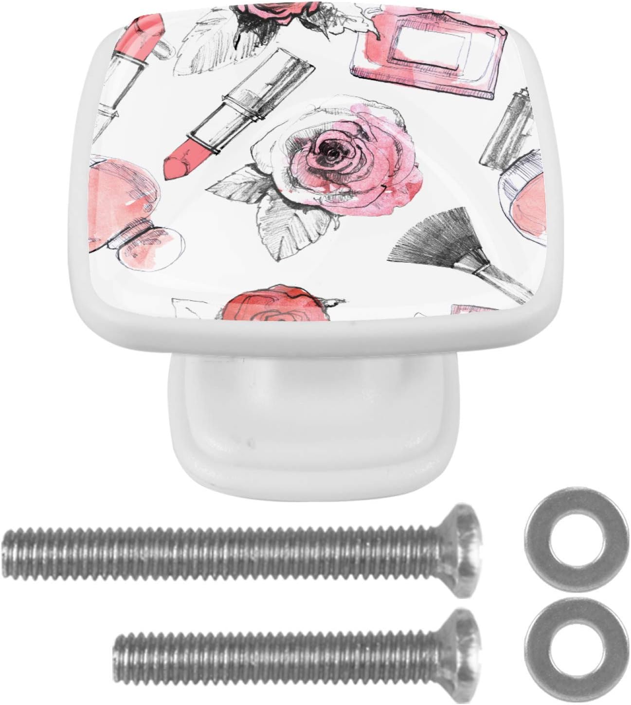 Perillas de gabinete de cocina Lápiz labial flores Perillas de