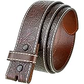 Genuine Full Grain Western Engraved Tooled Leather Strap or Belt 1-1/2" Wide