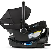 Bugaboo Turtle Air Shield by Nuna car seat + Recline Base | Lightweight newborn car seat, recline base, 5-point harness, one-hand buckle, stroller travel system compatible, Black