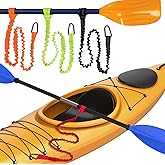 Paddle Leash Kayak Paddle Holder Tool Lanyard - 2 Pack Stretchable Paddle Strap with Carabiner Secure Leash Lanyard Rope for SUP Kayak Canoe Paddle Fishing Pole Rod