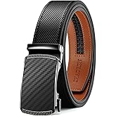CHAOREN Men's Leather Ratchet Belt - Customizable Fit (35mm) | Smooth Sliding, Precise Micro‑Adjust, Trim to Fit, Dress & Casual Wear, Gift Box