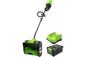 Greenworks PRO 12-Inch 80V Cordless Snow Shovel, 2.0 AH Battery Included 2600602, Green