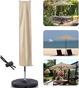 RICHIE Garden Parasol Cover 2-3m 153x30x30cm 600D Waterproof PVC Black view 2